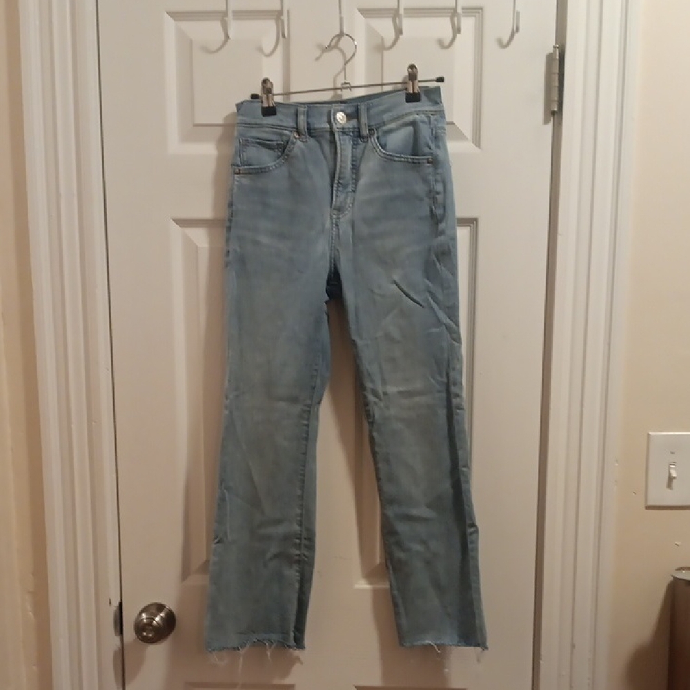 Express Cropped Flare High Rise Jeans